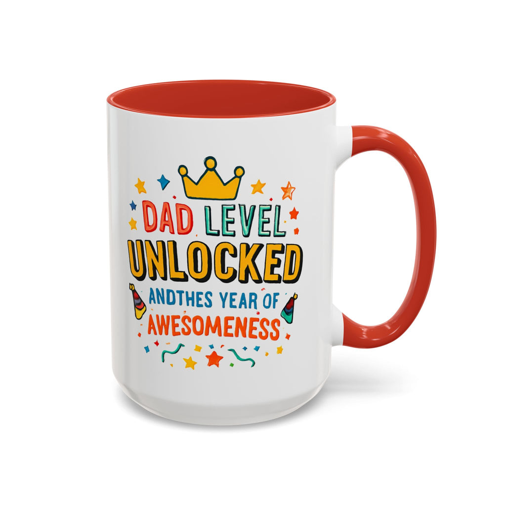 Dad Level Unlocked Coffee Mug – Funny Father’s Day 11/15oz Accent Mug