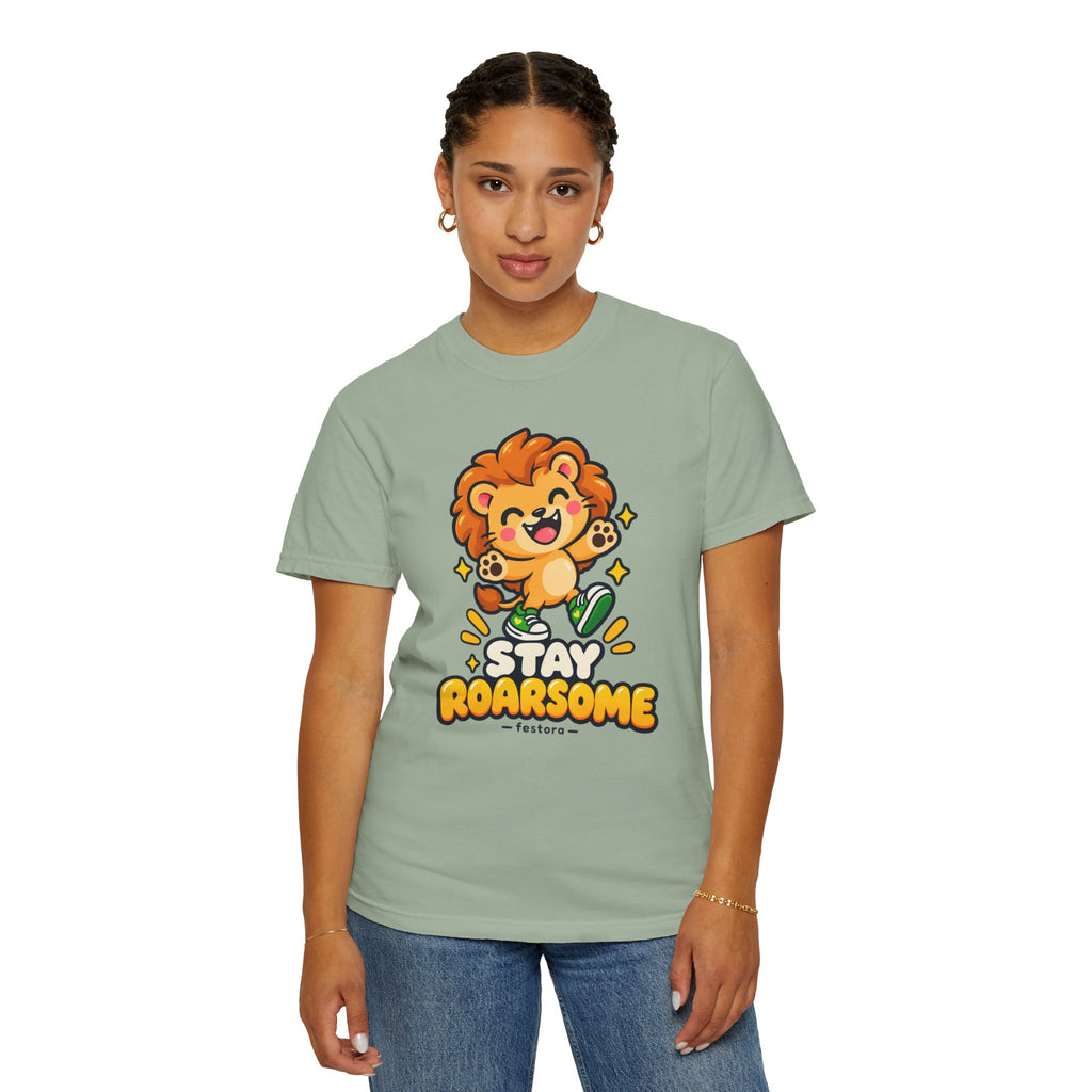 Stay Roarsome – Cute Happy Lion Graphic T-Shirt