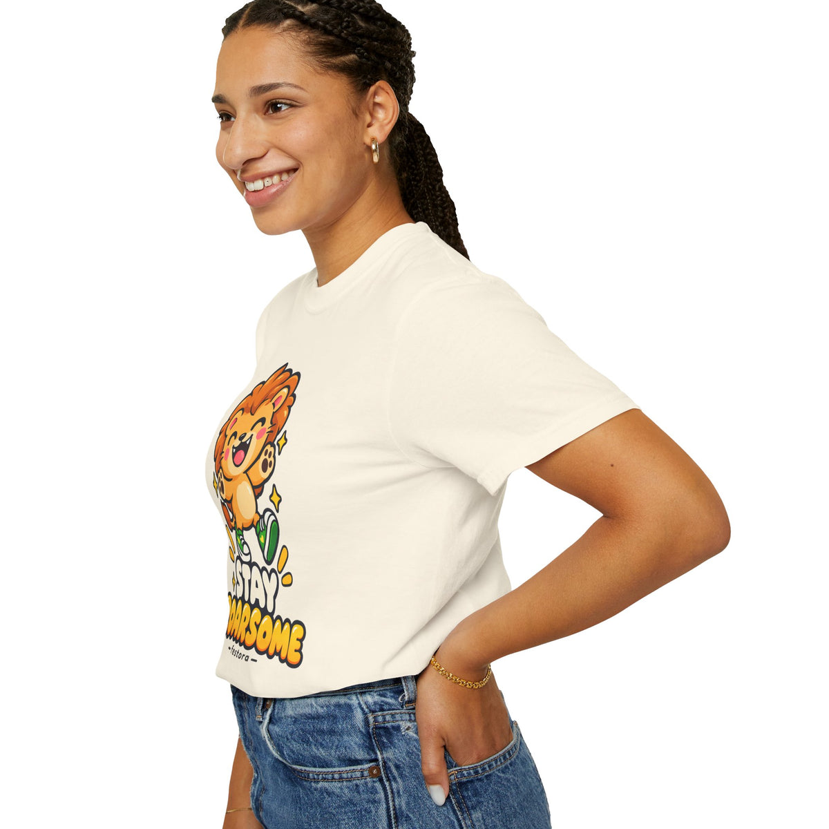 Stay Roarsome – Cute Happy Lion Graphic T-Shirt
