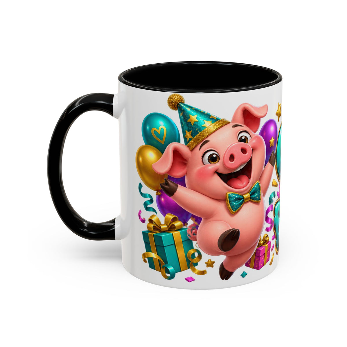Oink! It’s Your Birthday White Mug – Cute Pig Birthday Cup, Colorful Funny Party Gift