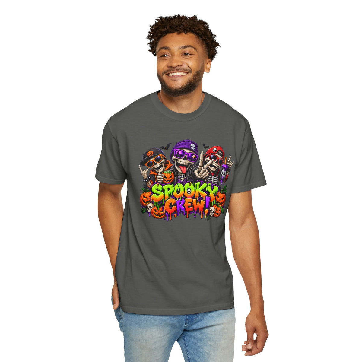 Spooky Crew Halloween T-Shirt – Funny Skeleton Graphic Tee