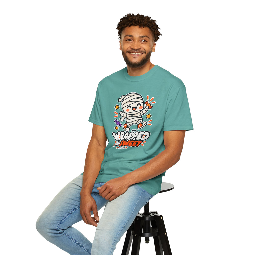 Wrapped but Sweet Halloween T-Shirt | Cute Mummy Graphic Tee