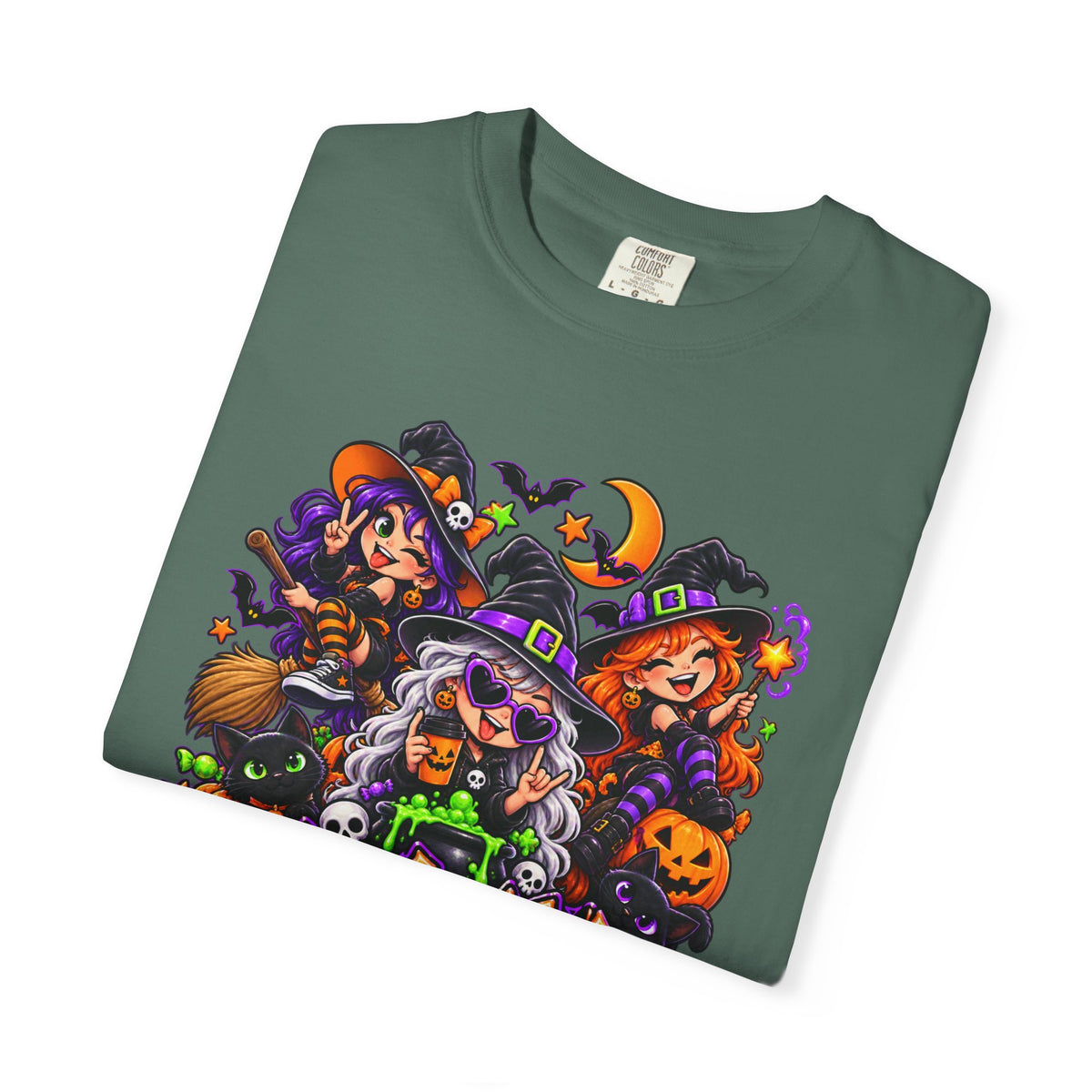 Witchy & Wild – Halloween Witch Crew Graphic T-Shirt