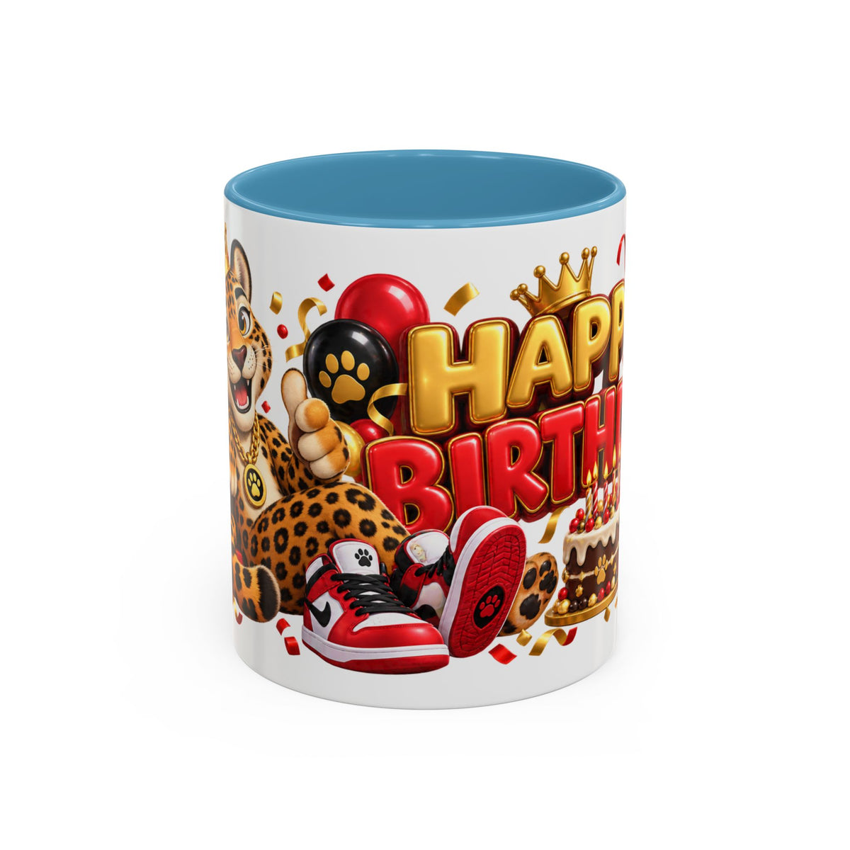Title: Happy Birthday Jaguar Mug – Colorful 3D Birthday Gift – White Coffee Mug
