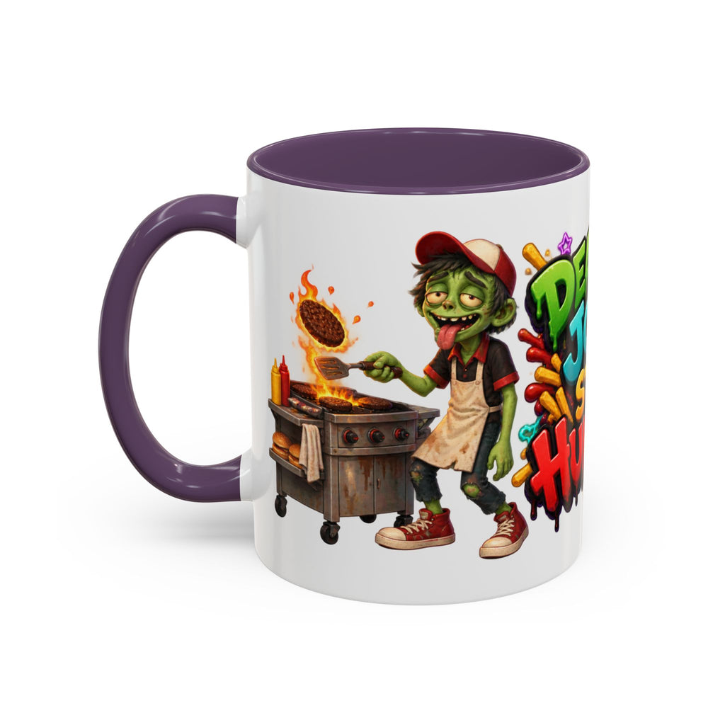 Dead End Job Still Hungry Funny Zombie Halloween White Mug