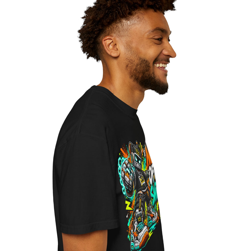 No Off Switch Robot Graphic T-Shirt — Bold Retro Streetwear Design