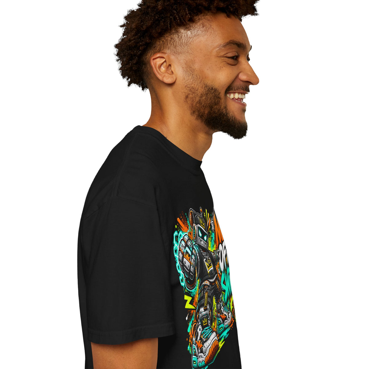 No Off Switch Robot Graphic T-Shirt — Bold Retro Streetwear Design