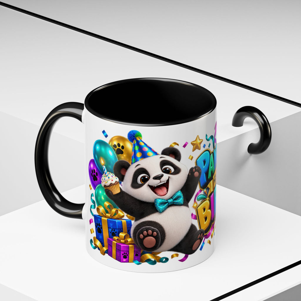 Panda-Monium! It’s Your Birthday White Mug – Cute Panda Birthday Cup, Colorful Fun Party Gift