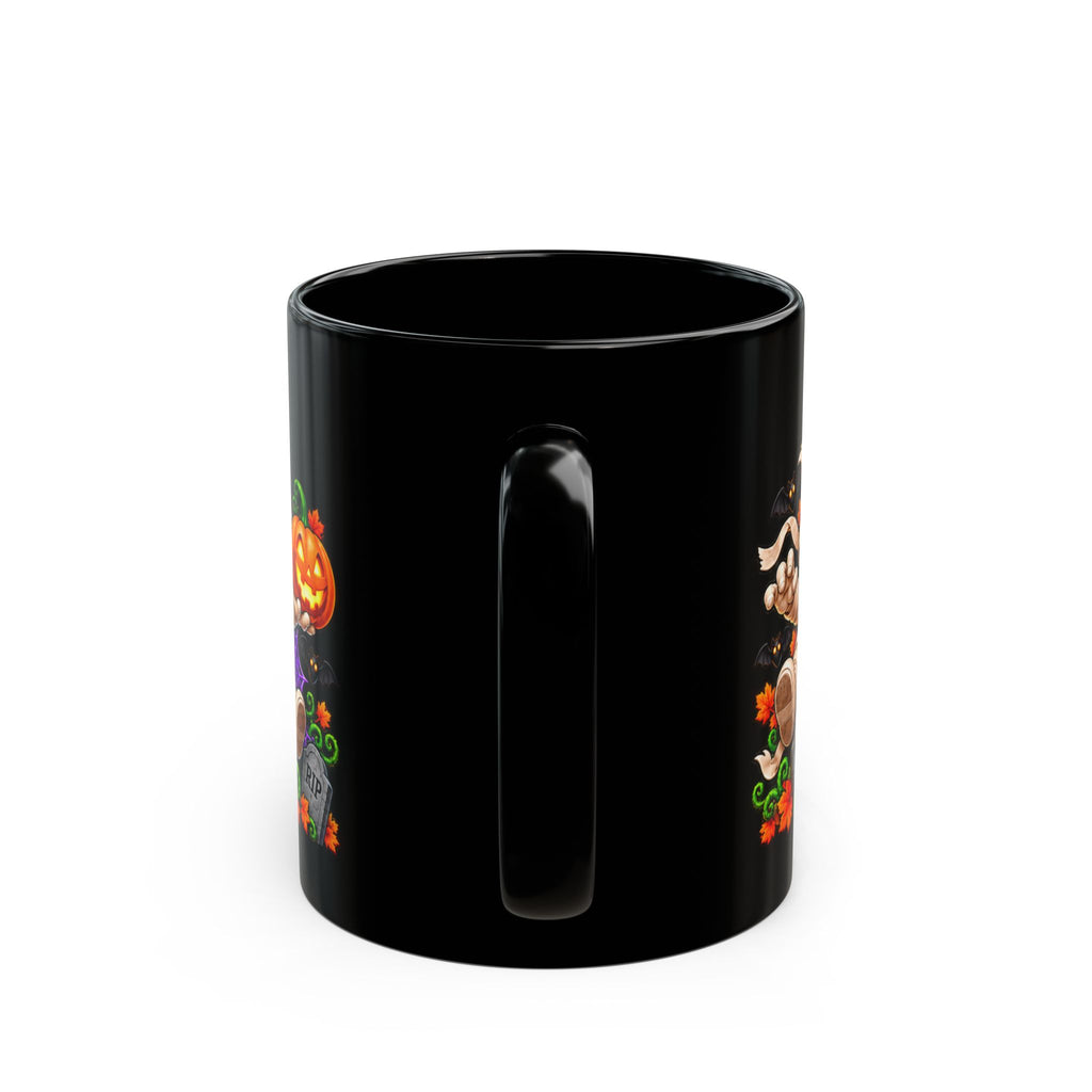 Wrapped Up & Ready to Party Black Mug – Funny Mummies & Halloween Design