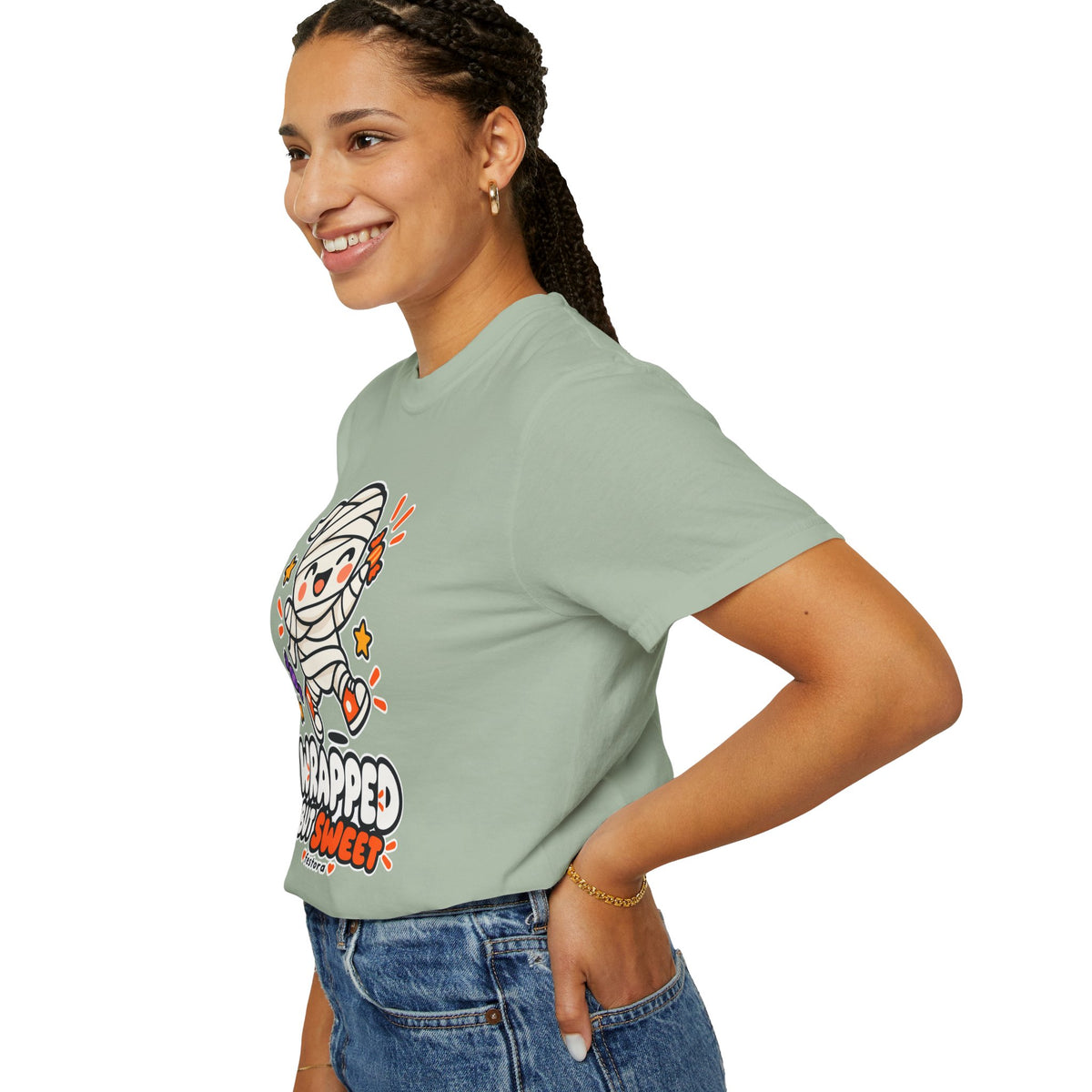 Wrapped but Sweet Halloween T-Shirt | Cute Mummy Graphic Tee