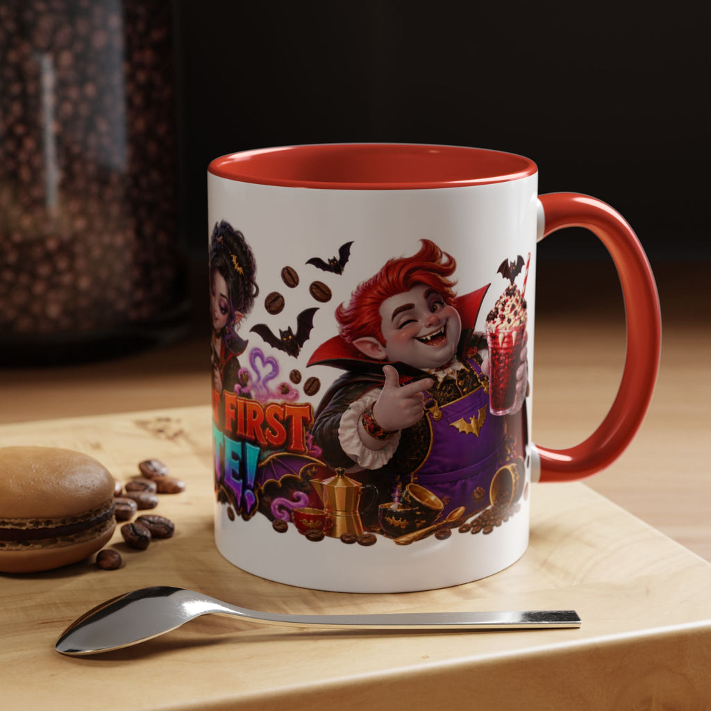 Love at First Bite Vampire Barista Halloween White Mug