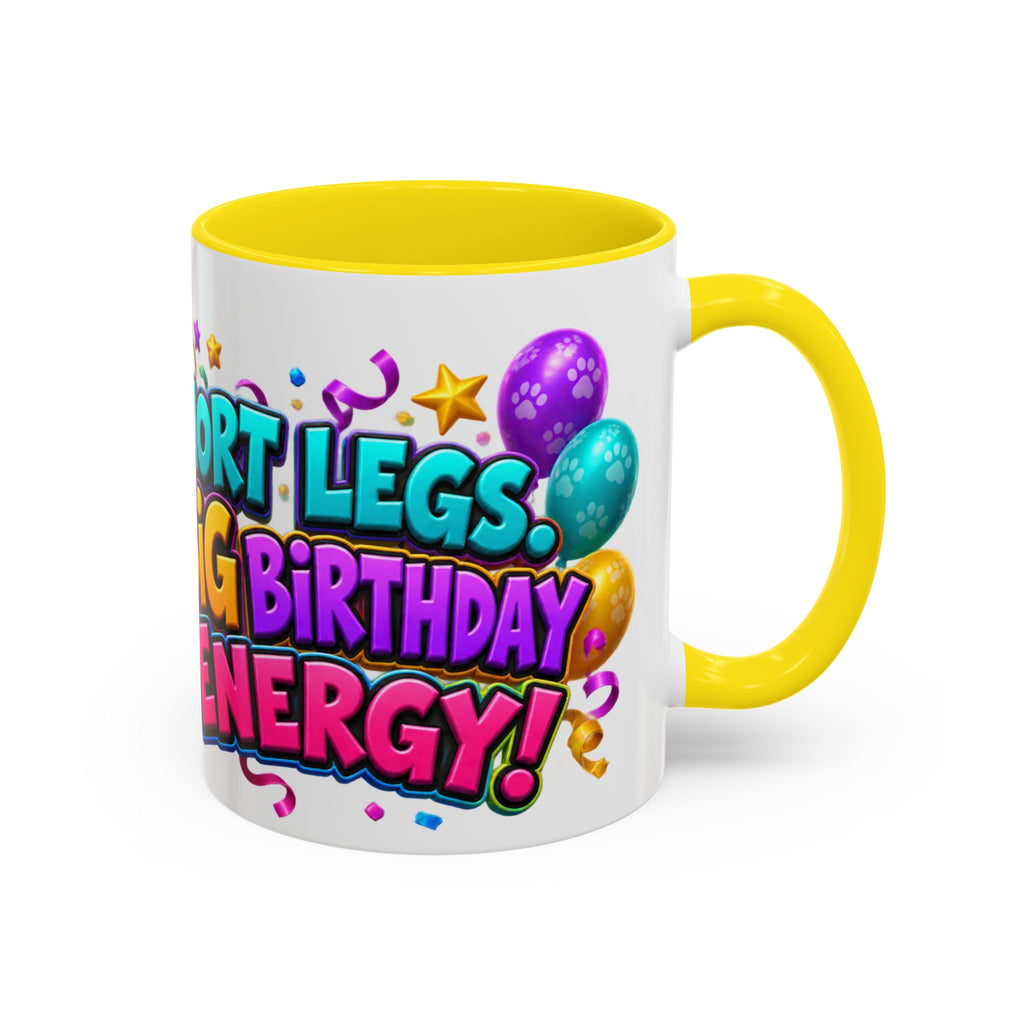 Short Legs Big Birthday Energy Basset Hound White Mug