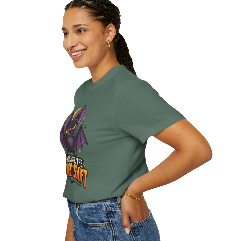 Born for the Night Shift – Cute Halloween Bat T-Shirt