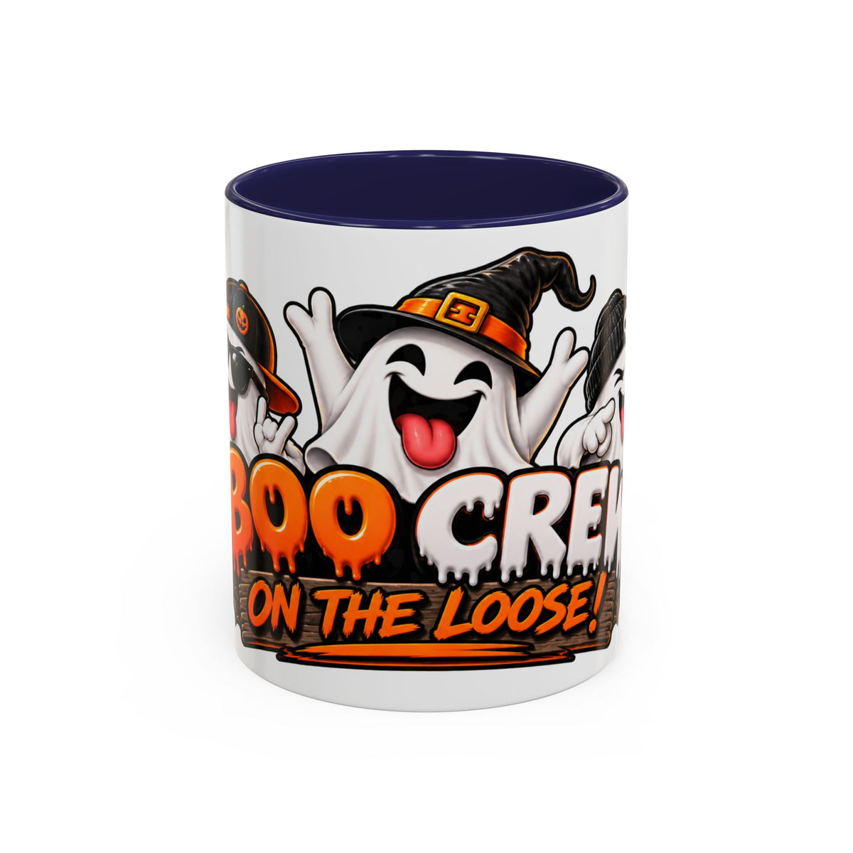 Boo Crew on the Loose Halloween White Mug – Funny Ghosts & Pumpkins