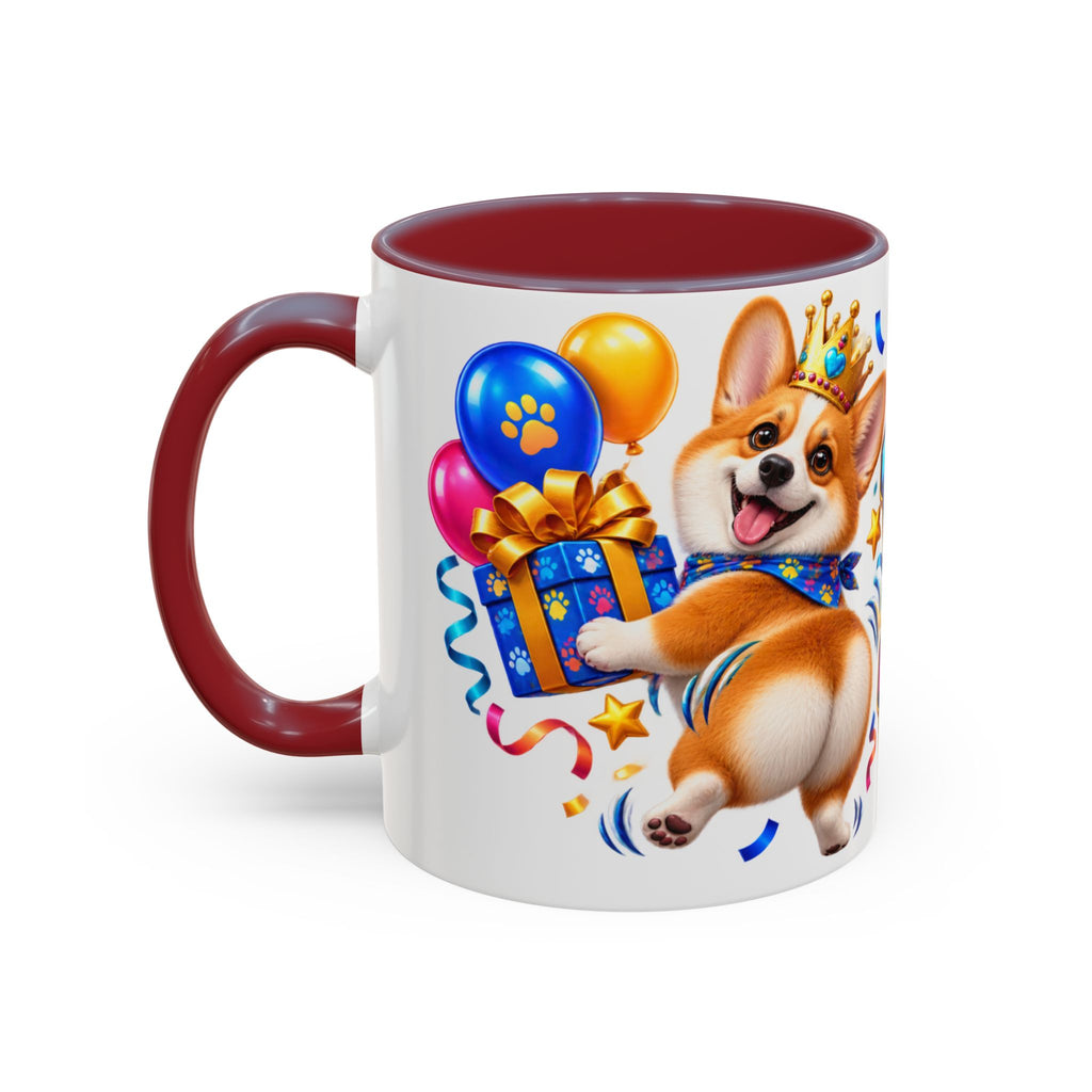 Birthday Mode Full Wiggle Corgi White Mug