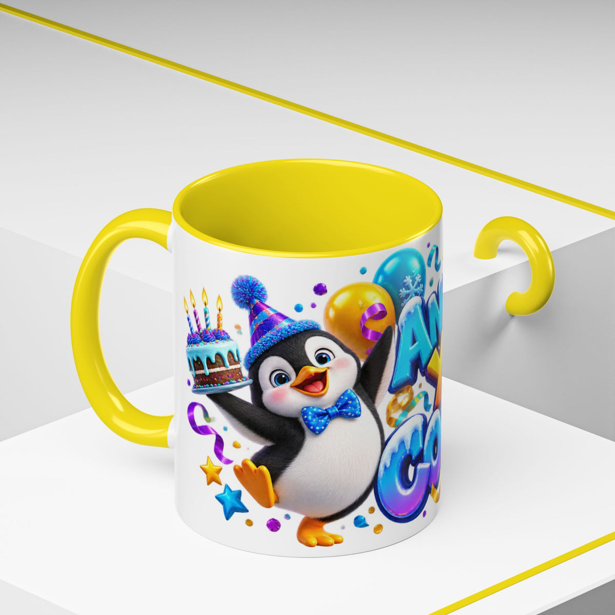Another Year Cooler Penguin Birthday White Mug
