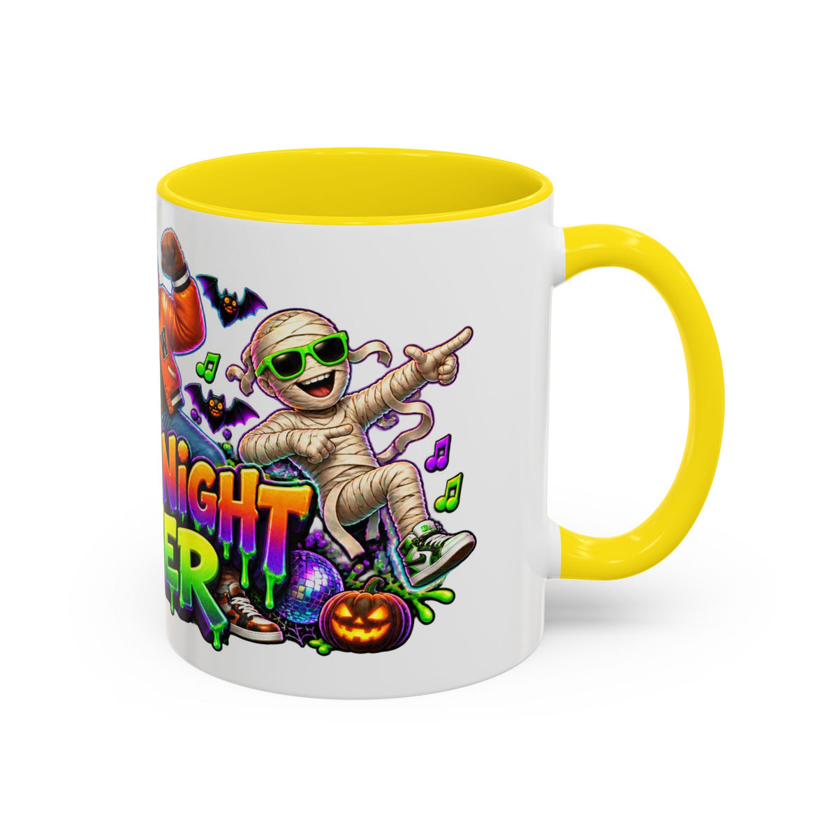 Fright Night Fever Dancing Monsters Halloween White Mug