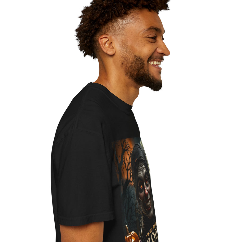 Halloween Creepy Ghoul T-Shirt – “I’m Just Here for the Boo’s” Graphic Tee