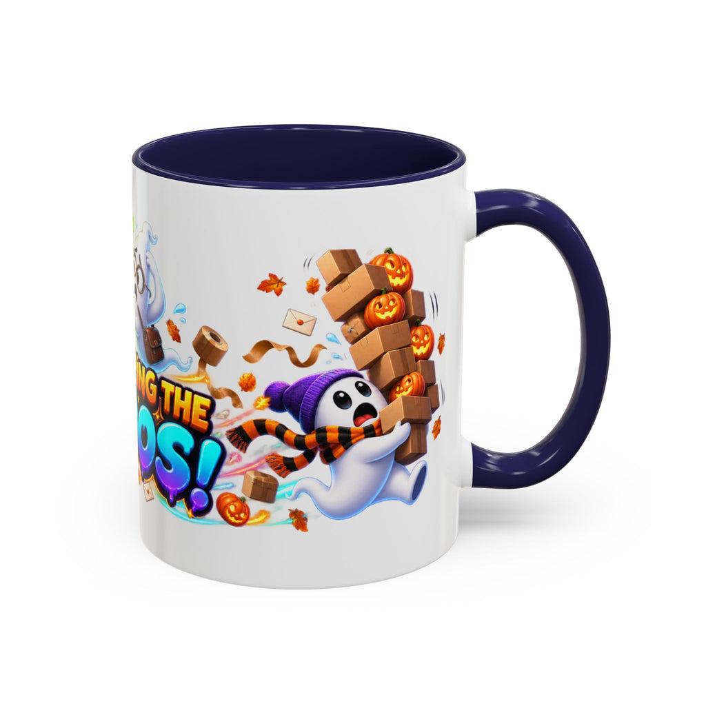Delivering the Boos Ghost Delivery Halloween White Mug