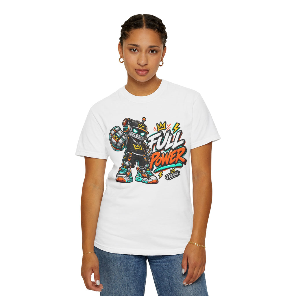 Full Power Robot Graphic T-Shirt — Retro Streetwear Tee