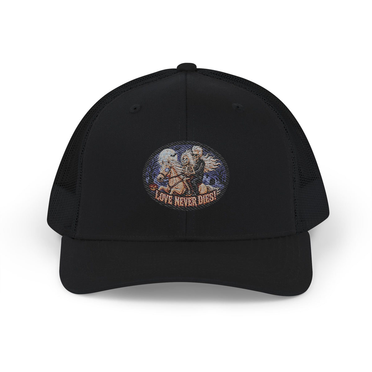 La Greñuda and El Galán Horseback Embroidered Trucker Cap