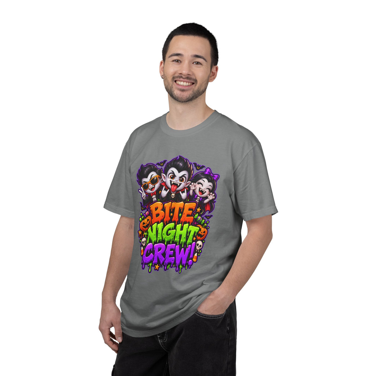 Bite Night Crew Halloween T-Shirt – Funny Vampire Graphic Tee