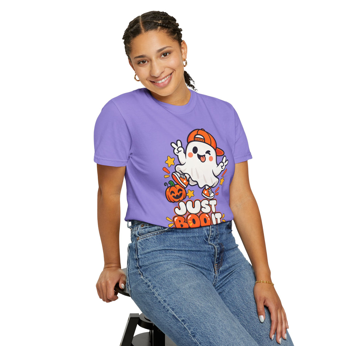 Just Boo It Halloween T-Shirt | Cute Skater Ghost Graphic Tee