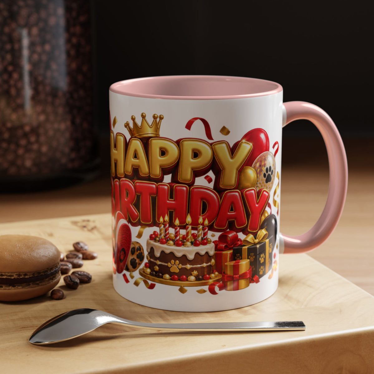 Title: Happy Birthday Jaguar Mug – Colorful 3D Birthday Gift – White Coffee Mug