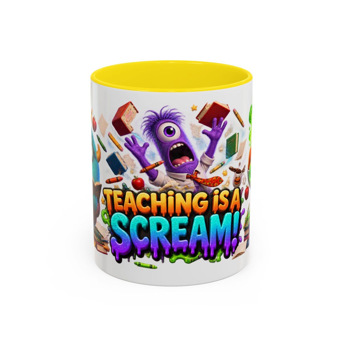 Teaching Is a Scream Monster Teacher Halloween White Mug