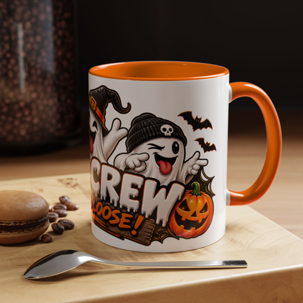 Boo Crew on the Loose Halloween White Mug – Funny Ghosts & Pumpkins