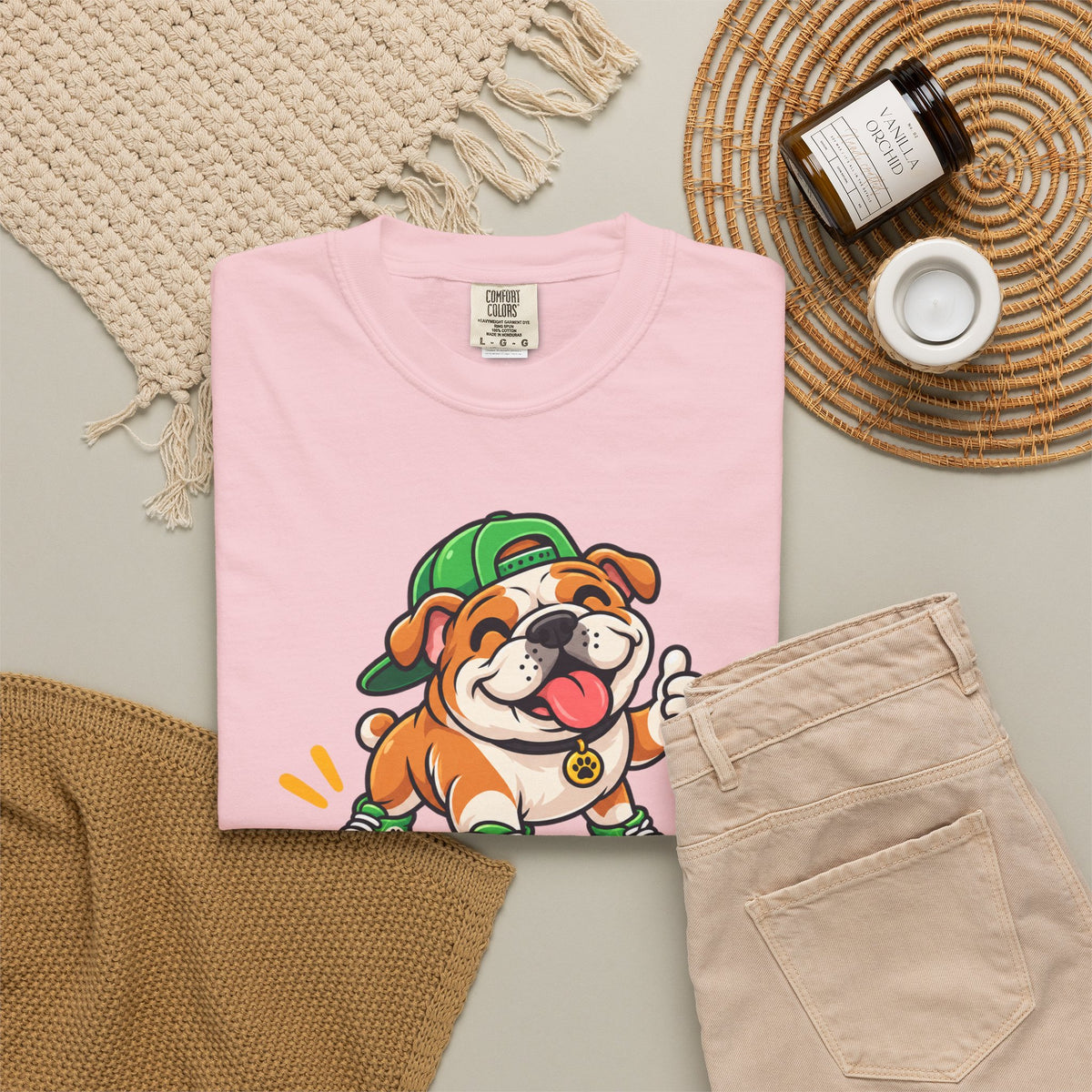 Bark If Happy – Cute Bulldog Graphic T-Shirt