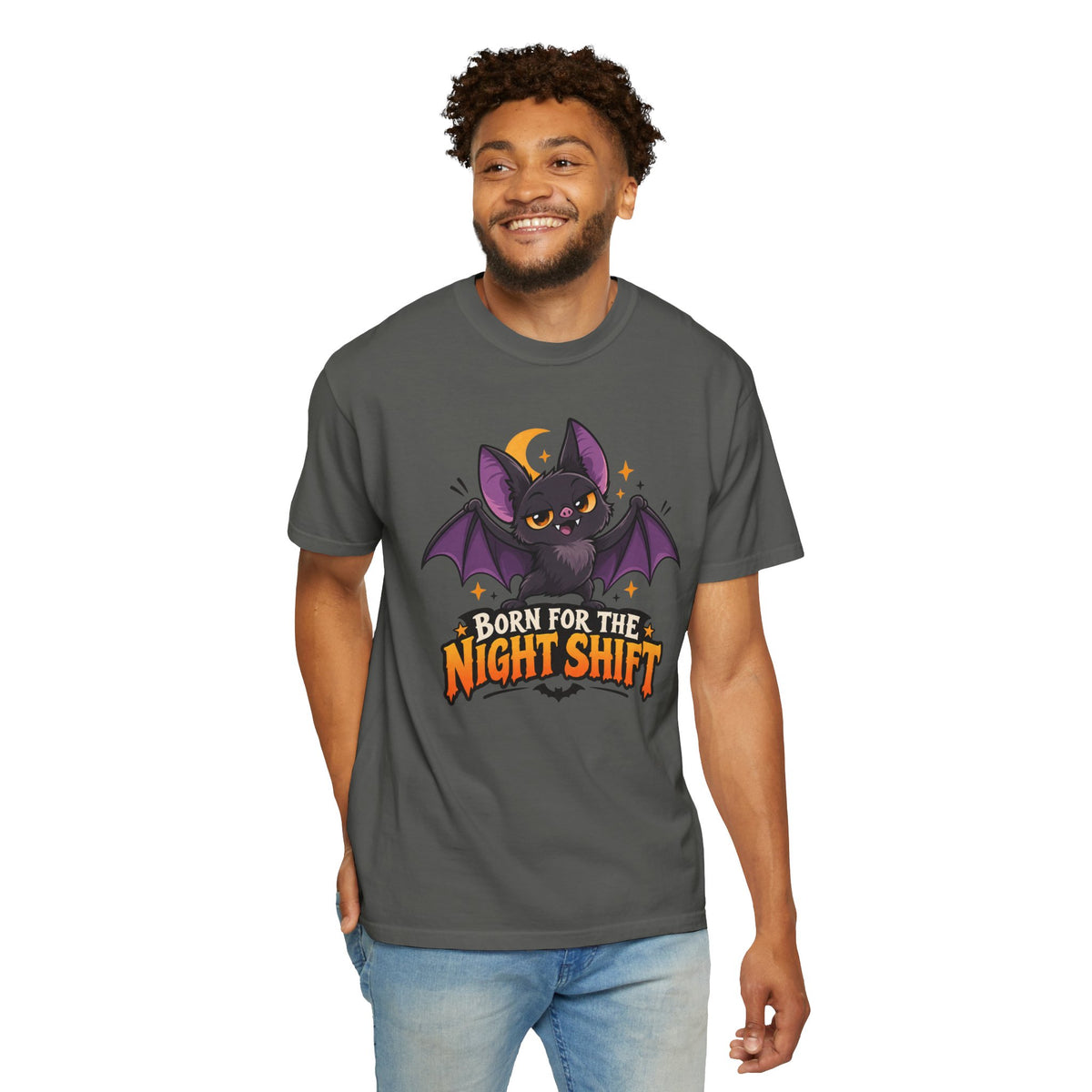 Born for the Night Shift – Cute Halloween Bat T-Shirt