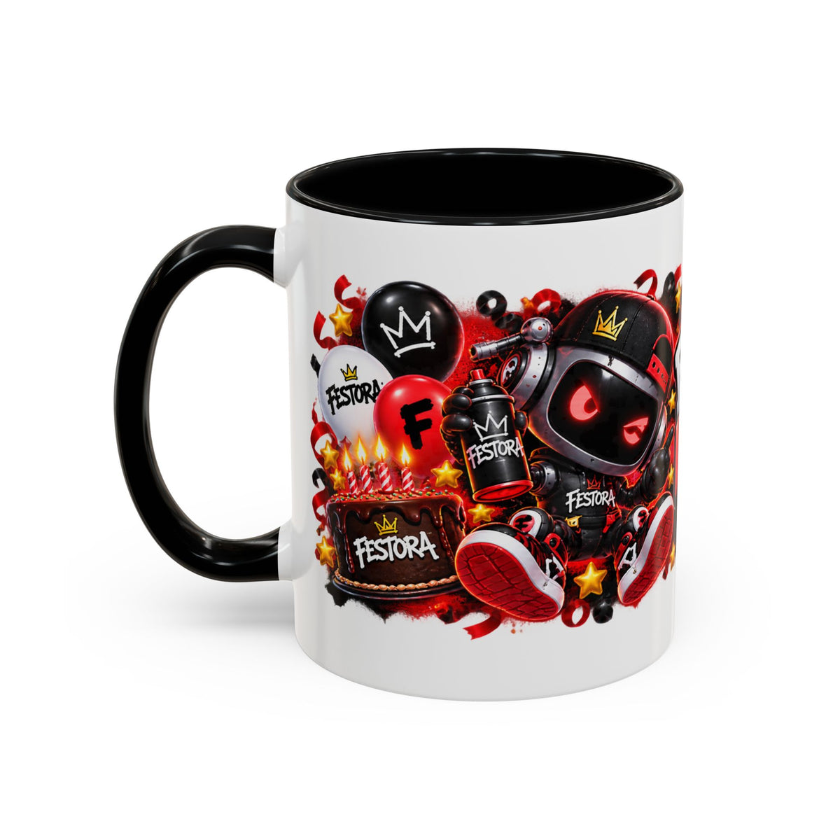Festora Grafx Birthday Mug – Birthday Level Up Robot Coffee Cup