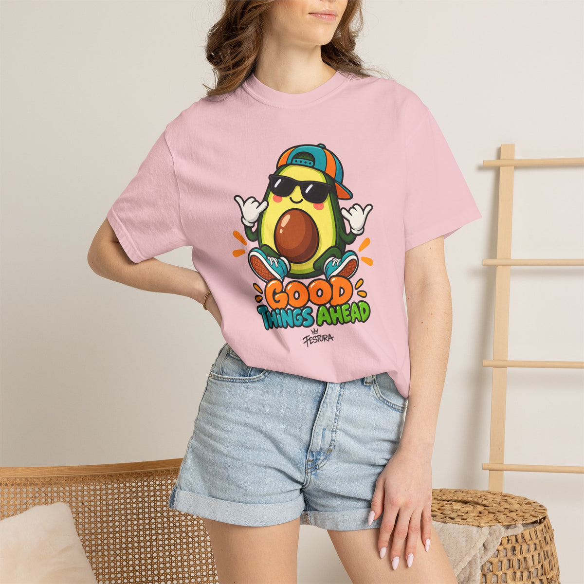 Good Things Ahead Avocado Graphic T-Shirt | Festora Everyday