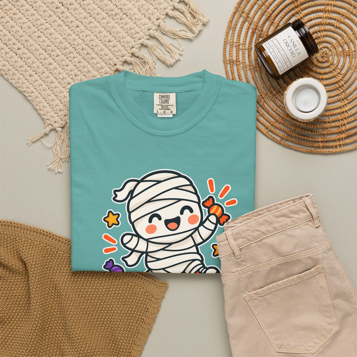 Wrapped but Sweet Halloween T-Shirt | Cute Mummy Graphic Tee