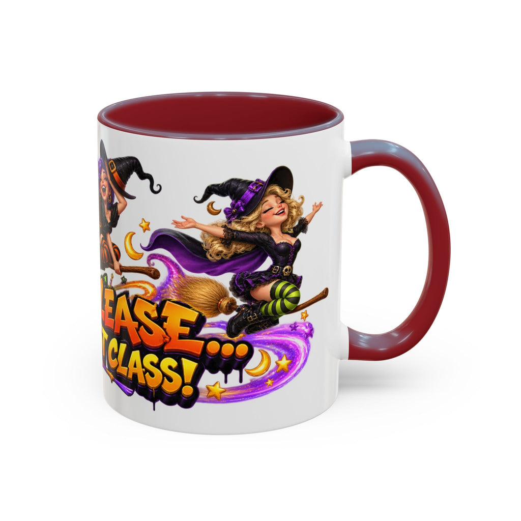 Witch Please I Fly First Class Halloween White Mug