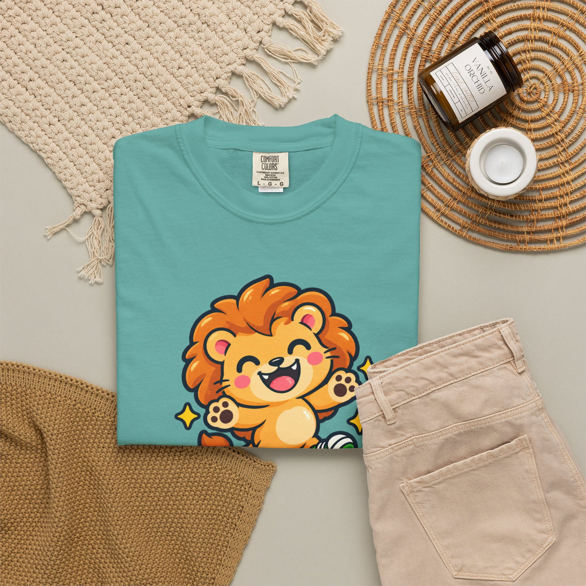 Stay Roarsome – Cute Happy Lion Graphic T-Shirt