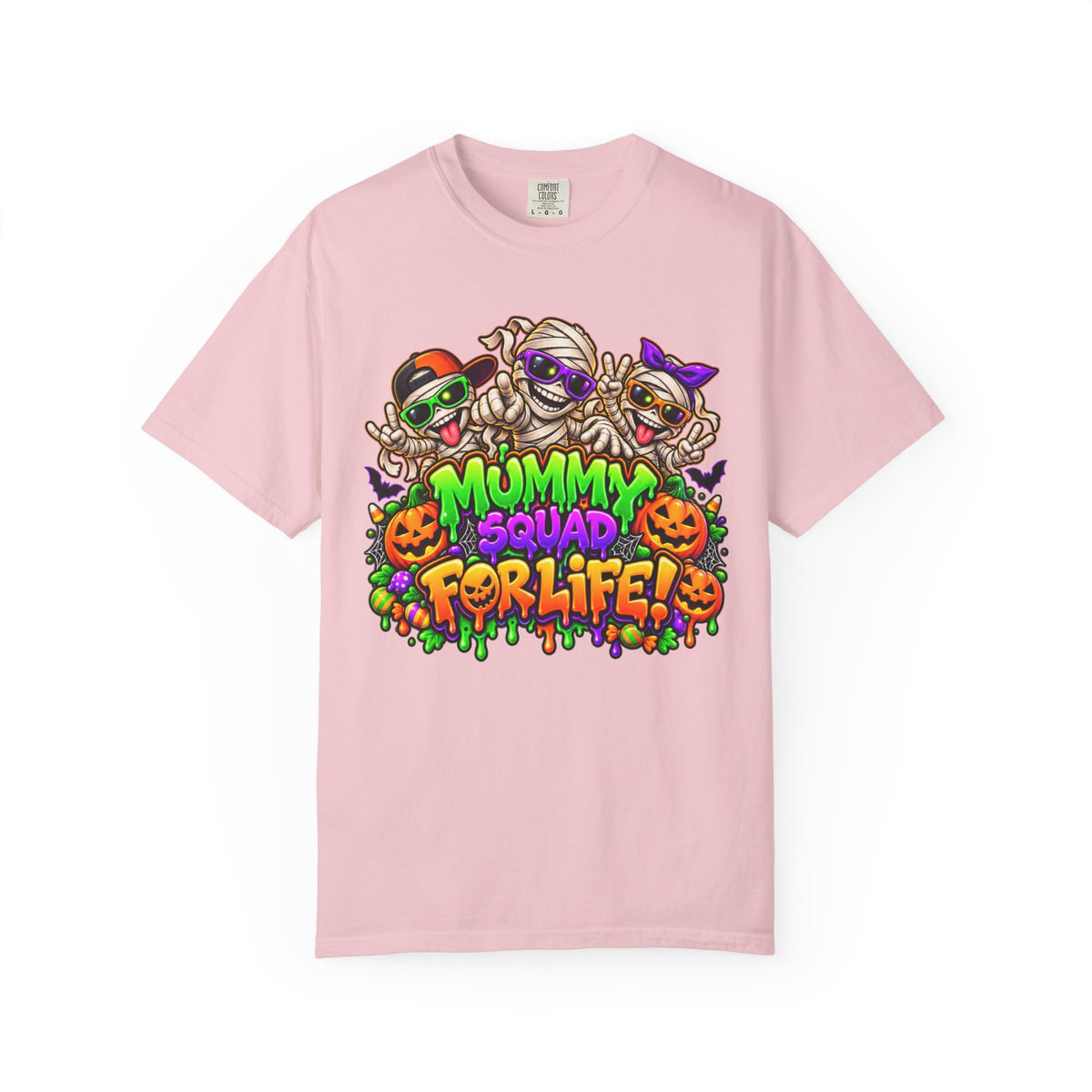 Mummy Squad For Life Halloween T-Shirt – Funny Colorful Mummy Graphic Tee