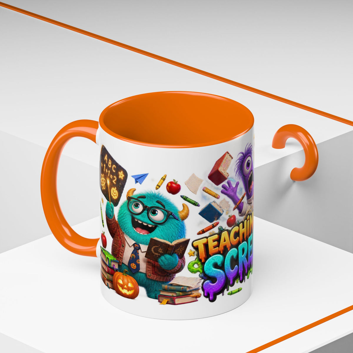 Teaching Is a Scream Monster Teacher Halloween White Mug