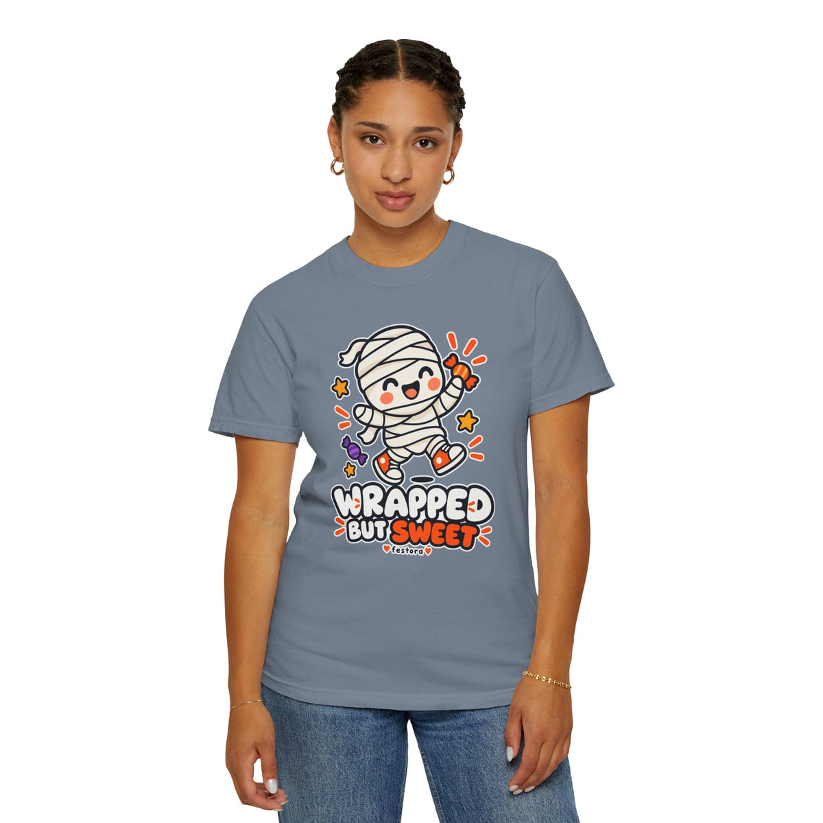 Wrapped but Sweet Halloween T-Shirt | Cute Mummy Graphic Tee