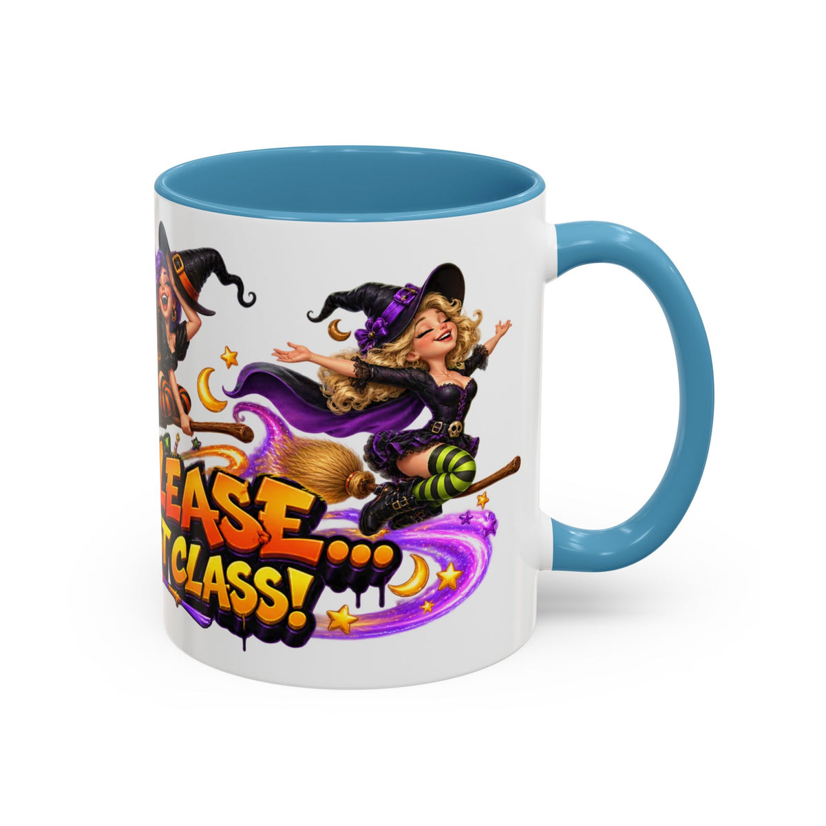 Witch Please I Fly First Class Halloween White Mug