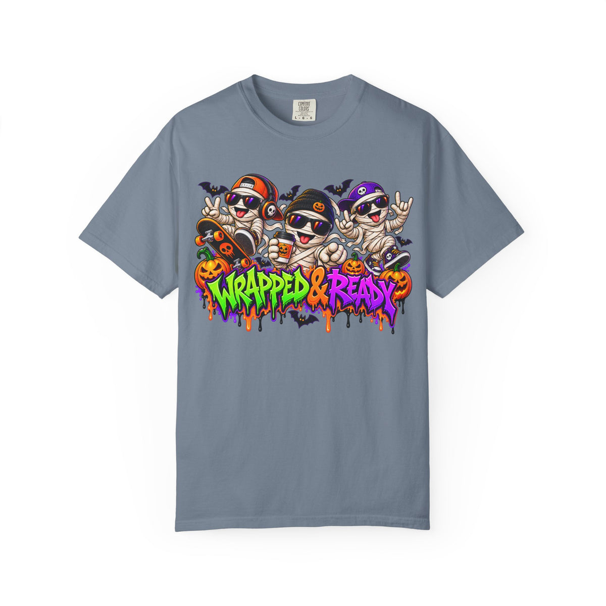 Wrapped & Ready – Halloween Mummy Crew Graphic T-Shirt