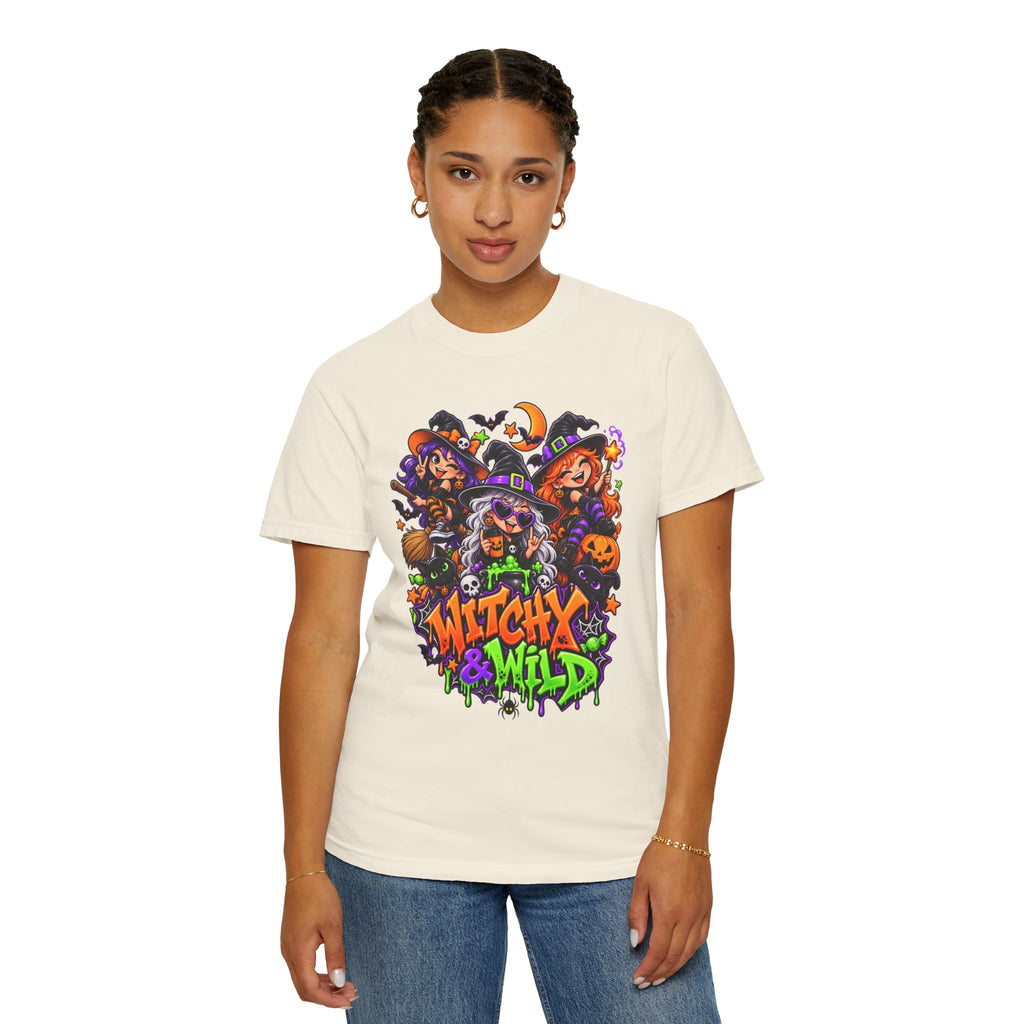 Witchy & Wild – Halloween Witch Crew Graphic T-Shirt