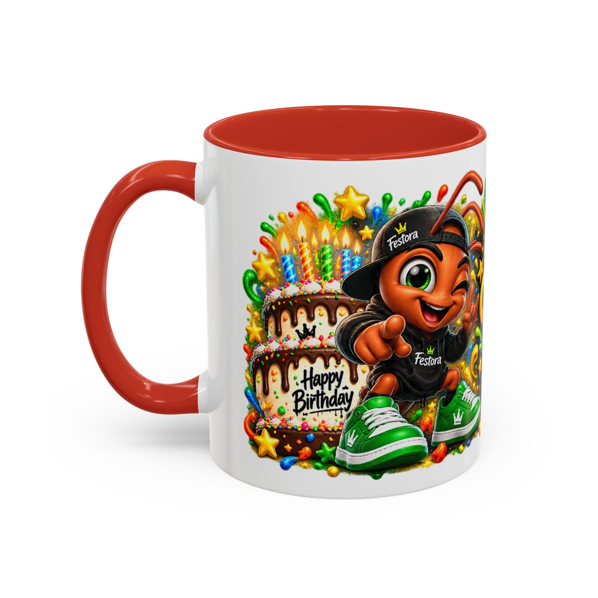 Festora Ant Birthday Mug – Cake Confetti Chaos Coffee Cup