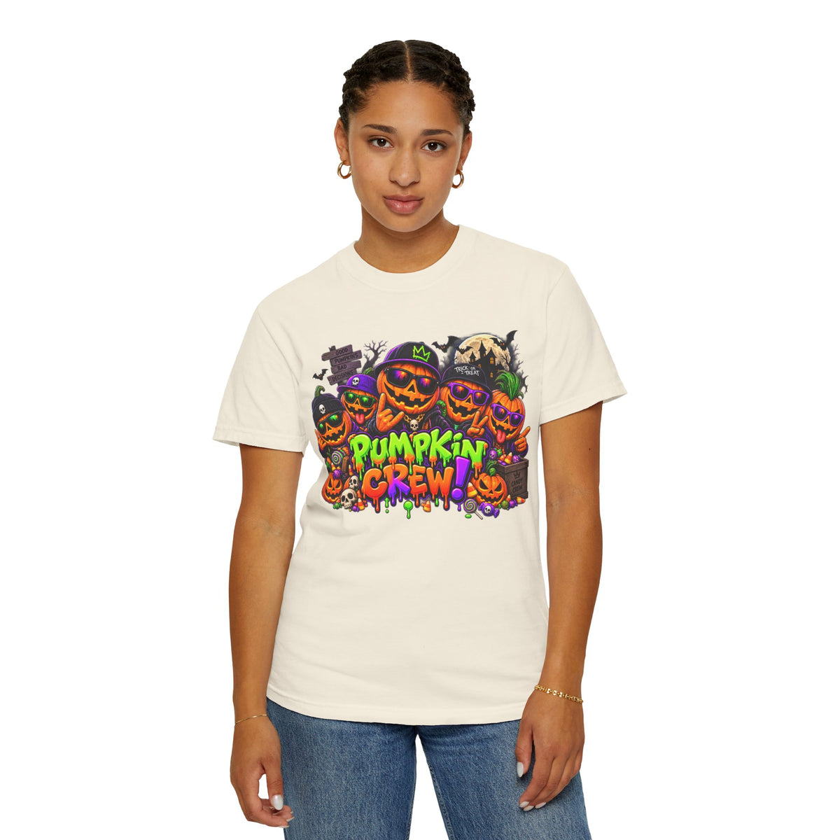 Pumpkin Crew Halloween T-Shirt – Funny Jack O’ Lantern Graphic Tee