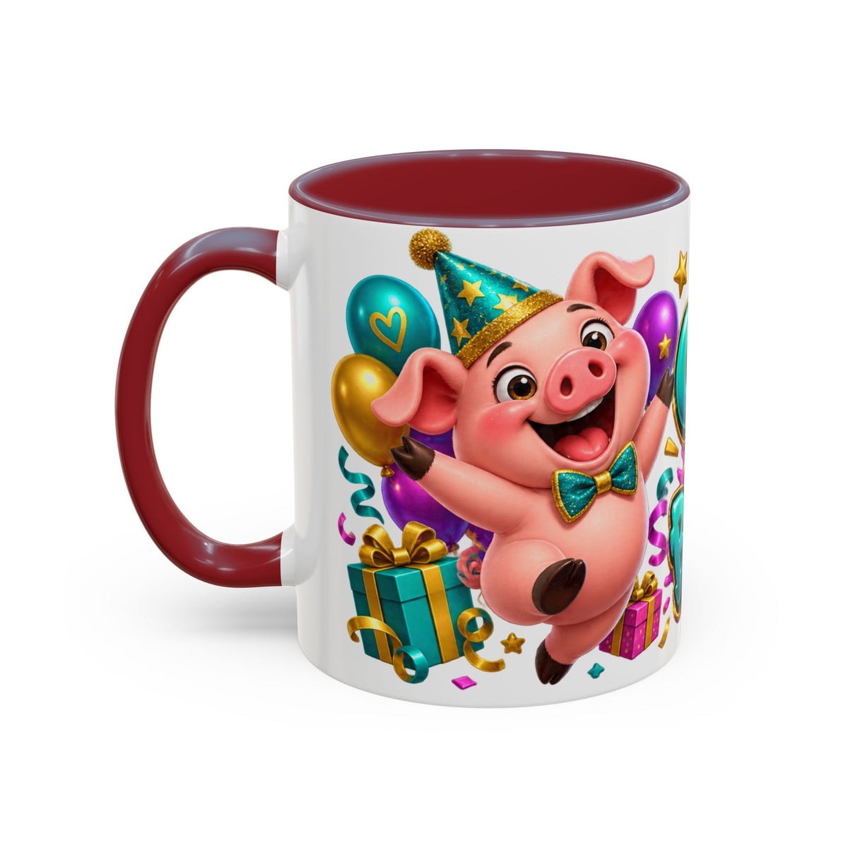 Oink! It’s Your Birthday White Mug – Cute Pig Birthday Cup, Colorful Funny Party Gift