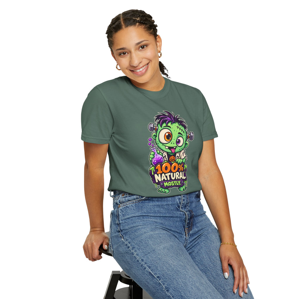 100% Natural. Mostly. – Cute Halloween Lab Monster T-Shirt