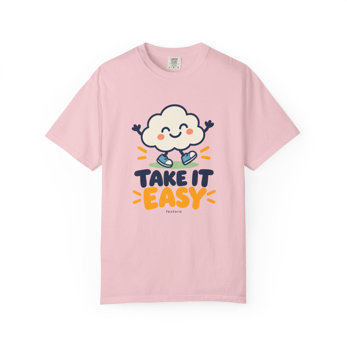 Take It Easy – Happy Cloud Graphic T-Shirt | Festora Everyday