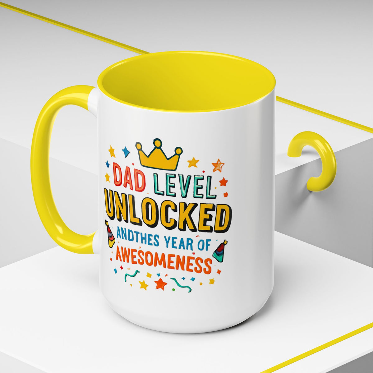 Dad Level Unlocked Coffee Mug – Funny Father’s Day 11/15oz Accent Mug