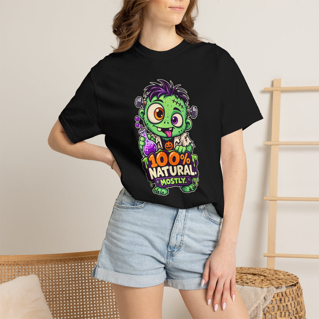 100% Natural. Mostly. – Cute Halloween Lab Monster T-Shirt